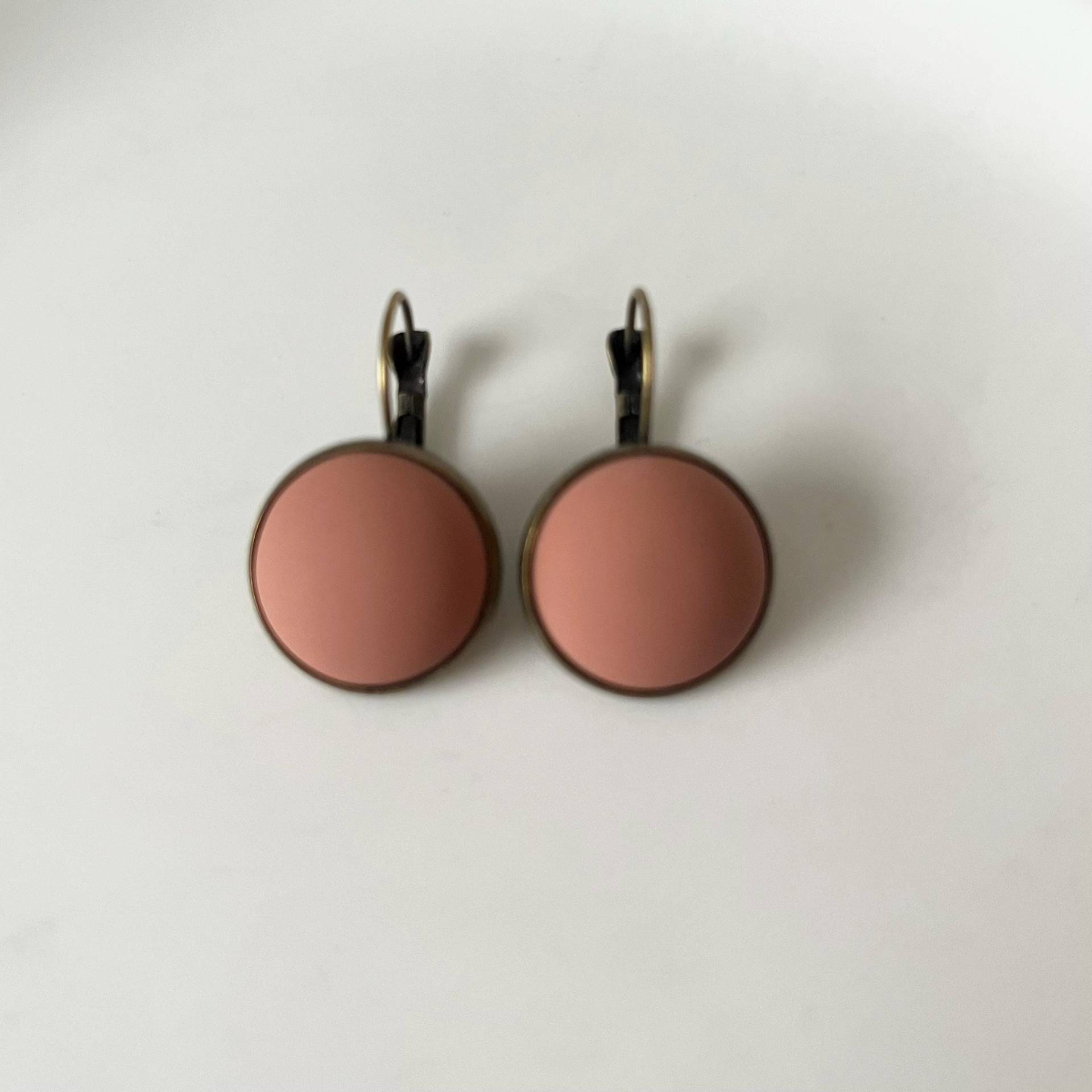 Runde Ohrringe Dunkelorange Bronze 18 Mm von Perlenlagune