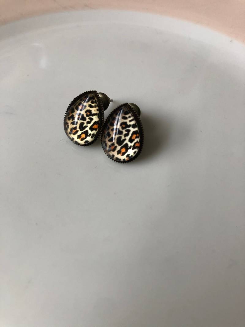 Tropfen Ohrstecker Bronze Braun von Perlenlagune