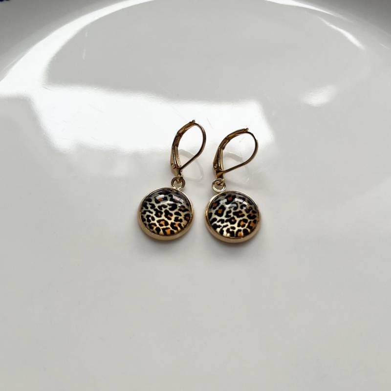 Wildmuster Ohrringe in Braun Champagnegold von Perlenlagune