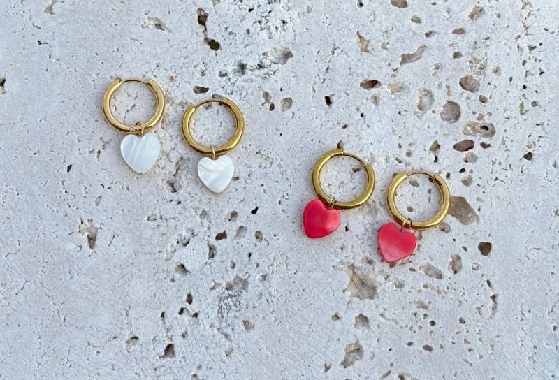 Keramik - Flower Power Creolen Edelstahl von Perlenprinzessin