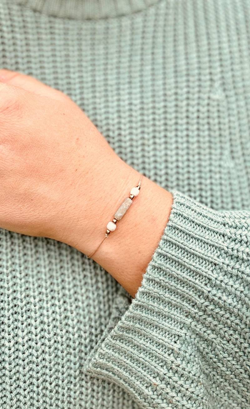 Mondstein Labradorit Armband "Thekla" 925 Silber von Perlenprinzessin