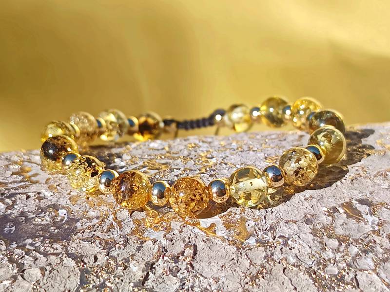 Perlenarmband Gold Frau Mannhandmadebernsteinarmbandsurfer Boho Ethno Geschenk Für Sie Ihnfreundschaftpartnerarmband14Kgoldperlen00268 von Perlensee2024