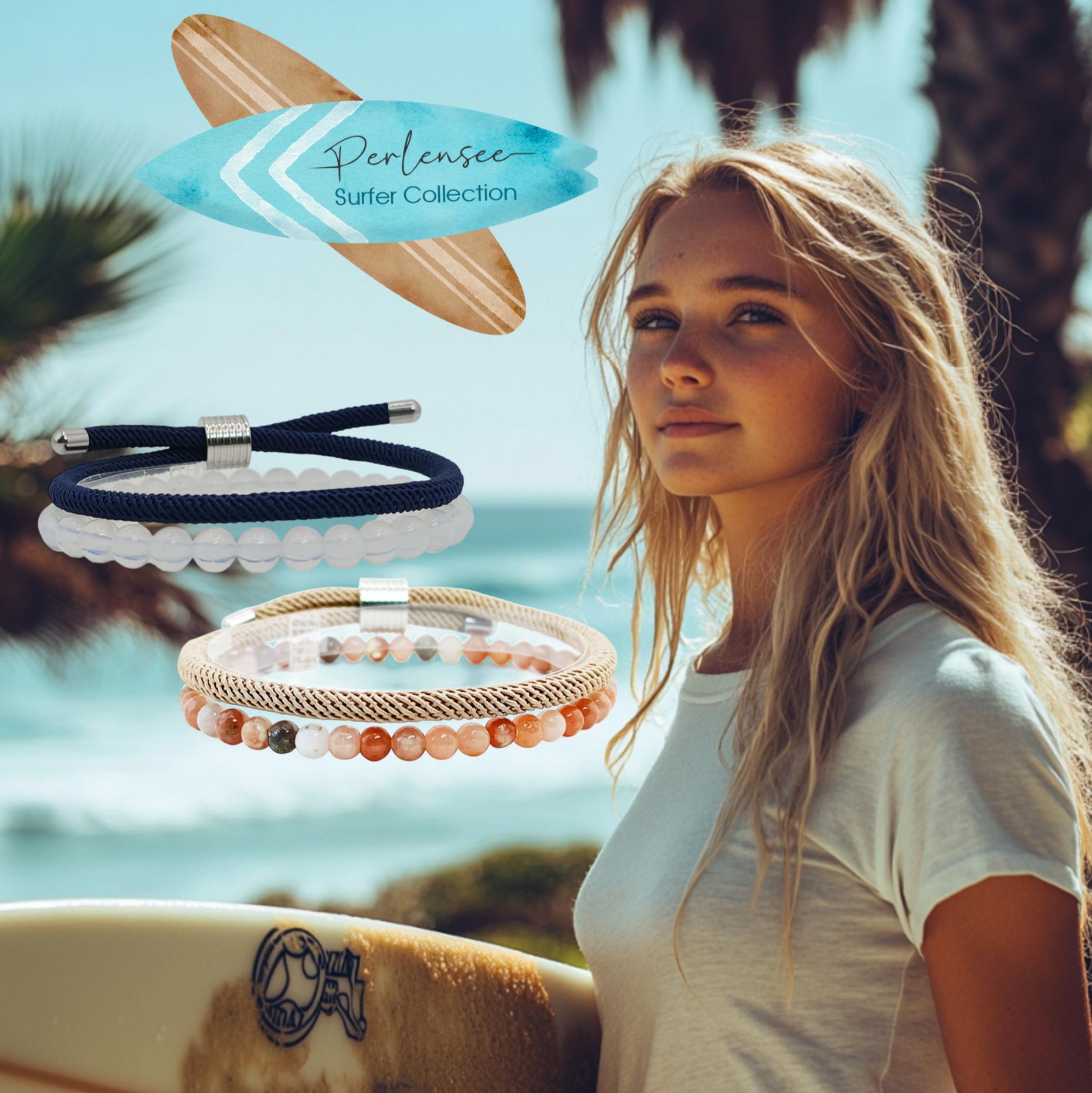 Frauen Armband Surferarmband Set Aus Segeltau & Perlen-2 Varianten, Unisex, Größenverstellbar, Stylisch, Freundschaft, Liebe, Partner, Bundle Frauen Armband Surferarmband Set Aus Segeltau & Perlen-2 Varianten, Unisex, Größenverstellbar, Stylisch, Freundschaft, Liebe, Partner, Bundle von Perlensee2024