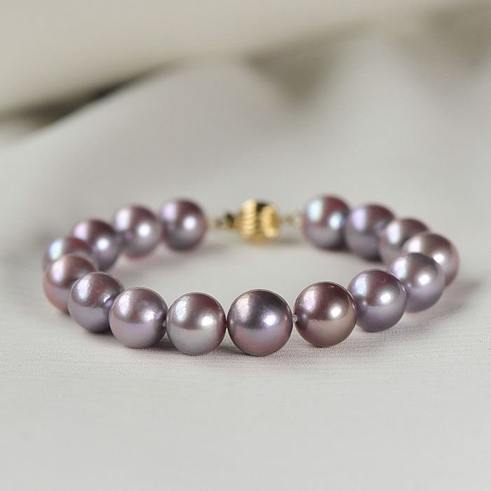 Süßwasserperlen Armband - Große Edison-Süßwasserperlen 18 Karat Gold Süßwasserperlen Armband - Große Edison-Süßwasserperlen 18 Karat Gold von Perlensilber