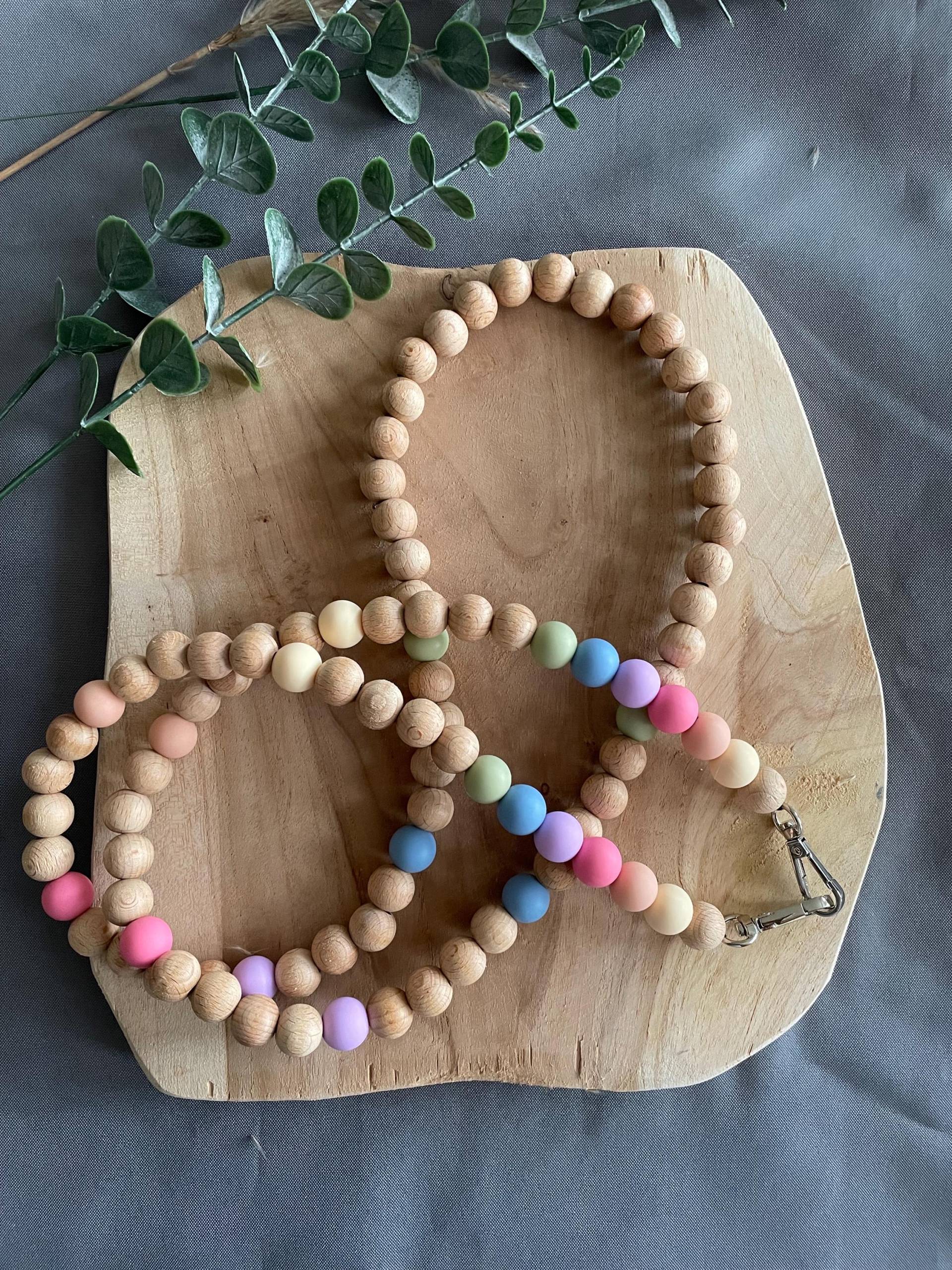 Handykette/Handyband Schultergurt Holzperlen Silikonperlen von PerlenzauberbyLia