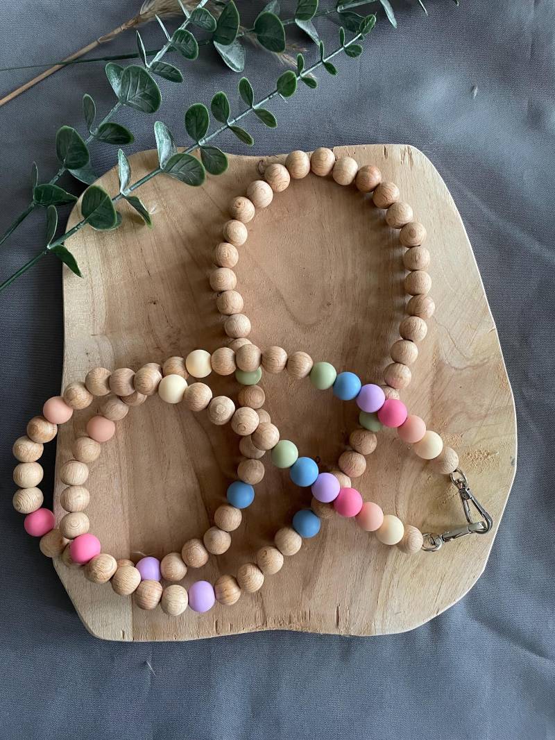 Handykette/Handyband Schultergurt Holzperlen Silikonperlen von PerlenzauberbyLia