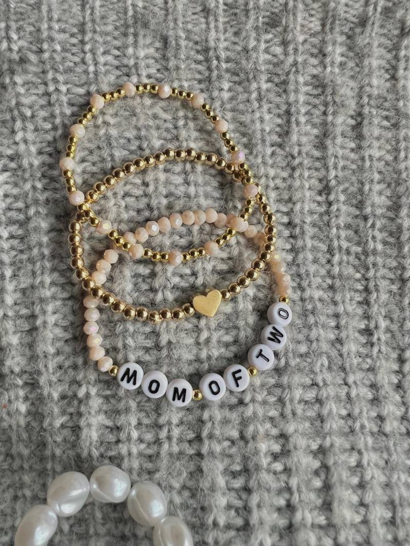 Personalisiertes Perlenarmband Mama, Mom, Armband Mit Initialen, Buntes Perlenarmband, Set, Geschenkidee von PerlerieByNadine