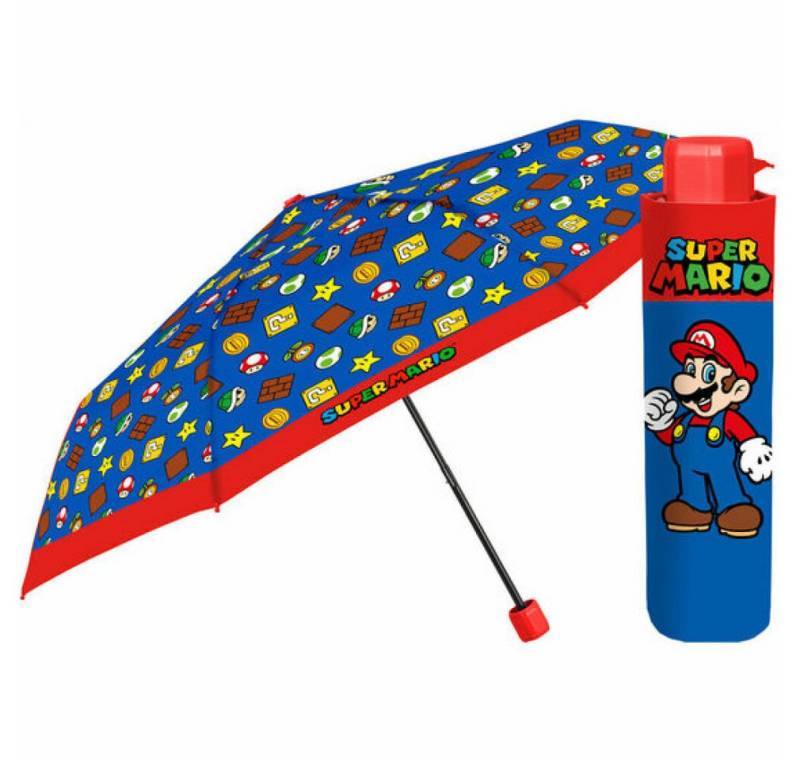 Perletti Taschenregenschirm SUPER MARIO BROS MANUELL FALTBARER REGENSCHIRM 50CM von Perletti