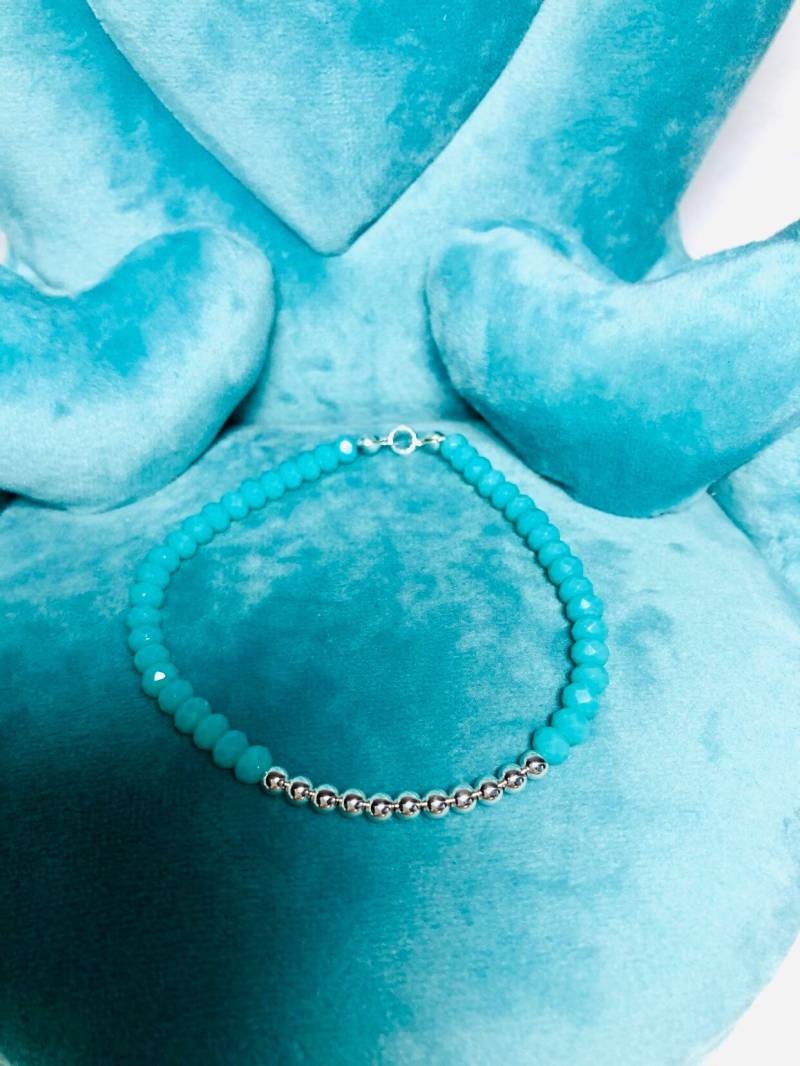 Glasschliffperlen Armband Mit 925 Silber Kugeln von PerleundMeer