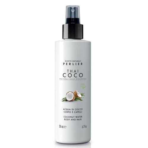 Perlier, Thai Coco Körper- und Haarwasser, spendet Feuchtigkeit und duftet mit der Frische von Kokoswasser, ohne Alkohol und ideal auch in der Sonne, ein tropischer Traum für Haut und Haare, 200 ml von Perlier