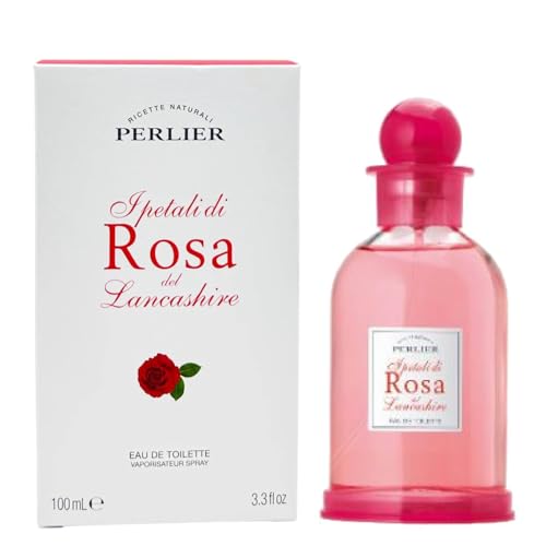 Perlier, Lancashire Rosa del Lancashire Eau de Toilette 100 ml, umhüllender blumiger Duft mit dem Duft der Englischen Rose von Perlier