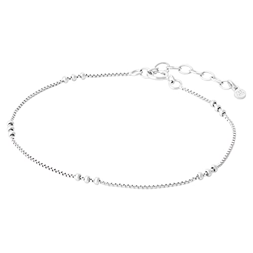 Pernille Corydon Armband Damen Silber Eva Bracelet/Armband 925 Silber aus Venizianerkette mit Silberperlen - 16-19cm - B721s von Pernille Corydon