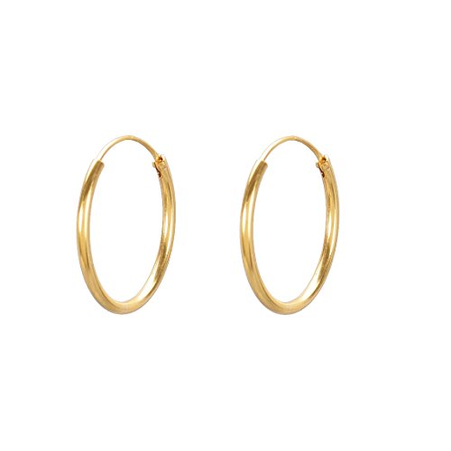 Pernille Corydon Creolen Gold - Plain Ø 20mm glänzend - Silber 925 18K vergoldet - E139g von Pernille Corydon