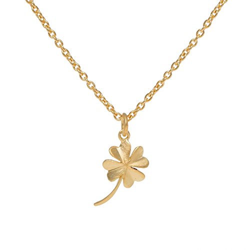 Pernille Corydon Damen Halskette Clover Anhänger Vierblättriges Kleeblatt Echtschmuck 925er Sterling Silber vergoldet Kettenlänge 41-47 cm - N320g Pernille Corydon Damen Halskette Clover Anhänger Vierblättriges Kleeblatt Echtschmuck 925er Sterling Silber vergoldet Kettenlänge 41-47 cm - N320g von Pernille Corydon