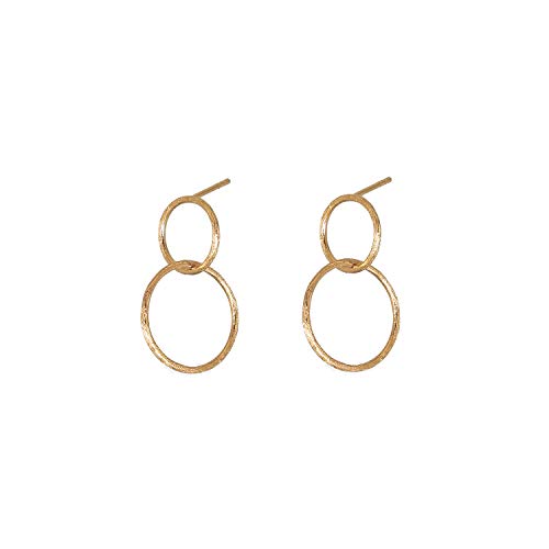 Pernille Corydon Ohrringe Damen Gold Double Earrings 28 mm Silber vergoldet - E224g von Pernille Corydon