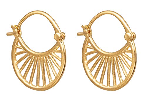 Pernille Corydon Ohrringe Damen Gold Small Daylight Earrings Ohrhänger Rund 1,6 cm Silber Vergoldet - E472g von Pernille Corydon