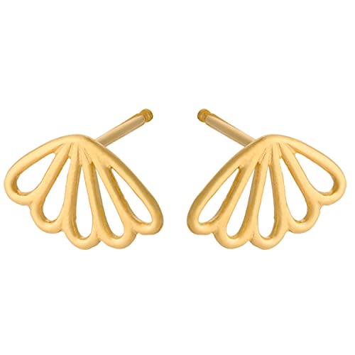 Pernille Corydon Ohrstecker Damen Gold Bellis Earsticks/Ohrringe Gold Blume/florales Gänseblümchen Design - 12mm - E325g von Pernille Corydon