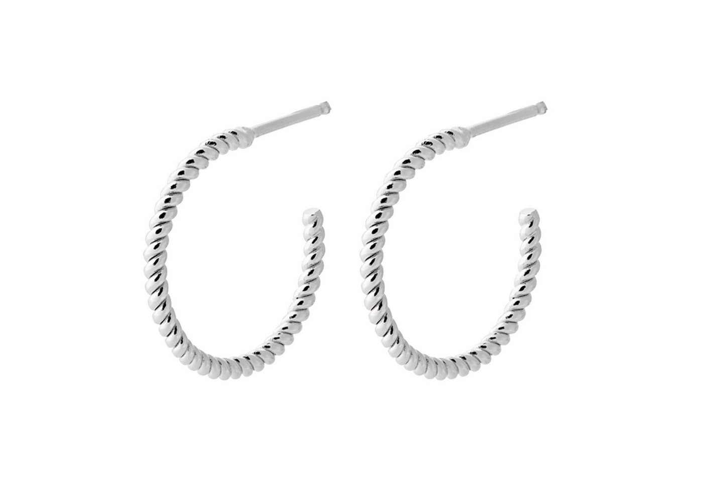 Pernille Corydon Paar Creolen Ohrringe Damen Small Twisted Creolen 18 mm Silber von Pernille Corydon