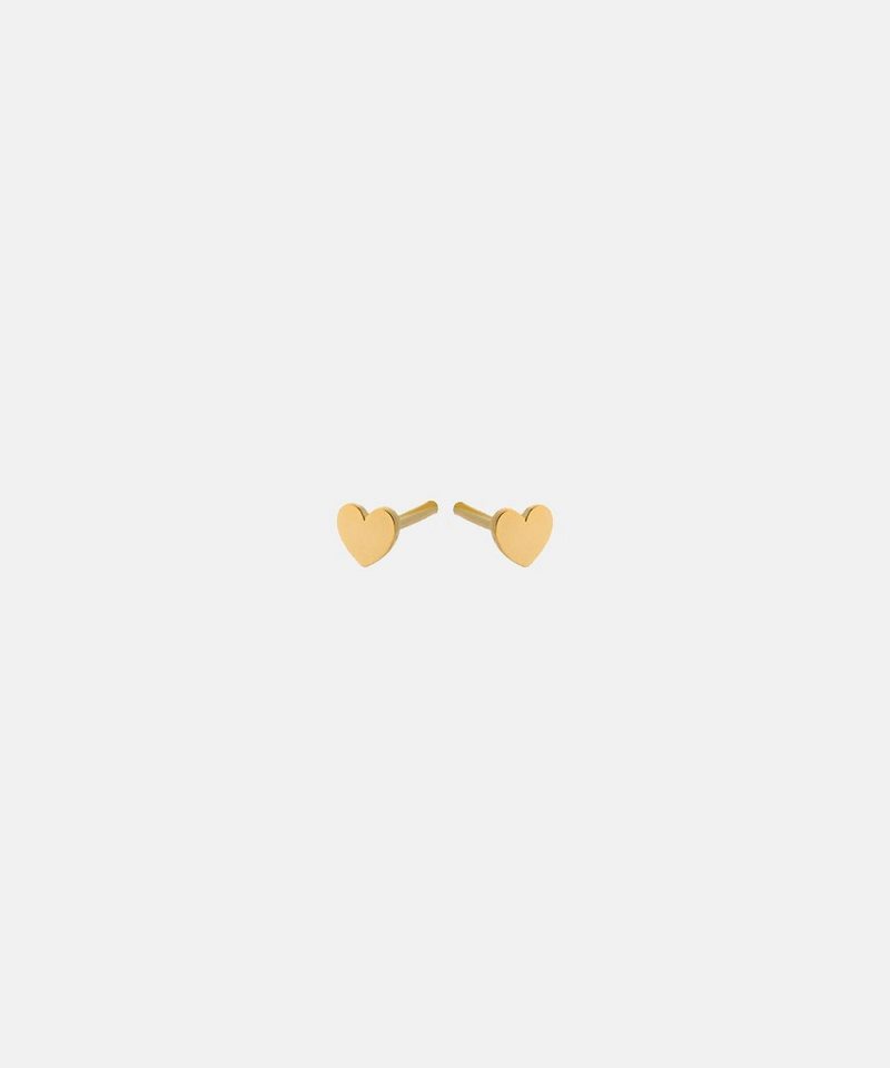 Pernille Corydon Paar Ohrstecker Damen Gold - Mini Heart Ohrringe vergoldet in Herzform 0,4 cm, Silber 925 18 Karat Vergoldet von Pernille Corydon