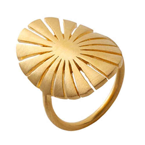 Pernille Corydon Ring Damen Sonne Kreis Gold - Flare Serie Damenring 925 Silber Vergoldet Größe 55 - R597g von Pernille Corydon