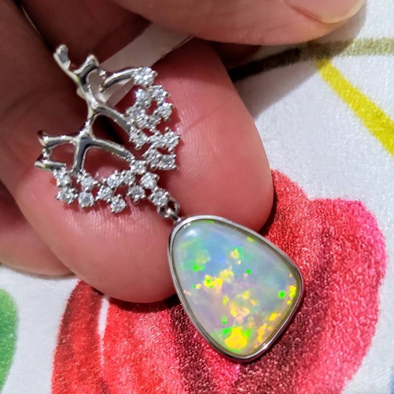 28% Off-Use Coupon-xmas25Off-18K Weißer Echtgold Natürlicher Opal Anhänger | Excellent-Aaaa Free-Form-Size Fee Versand + Free Kette 28% Off-Use Coupon-xmas25Off-18K Weißer Echtgold Natürlicher Opal Anhänger | Excellent-Aaaa Free-Form-Size Fee Versand + Free Kette von PerpetualAAAmmolite