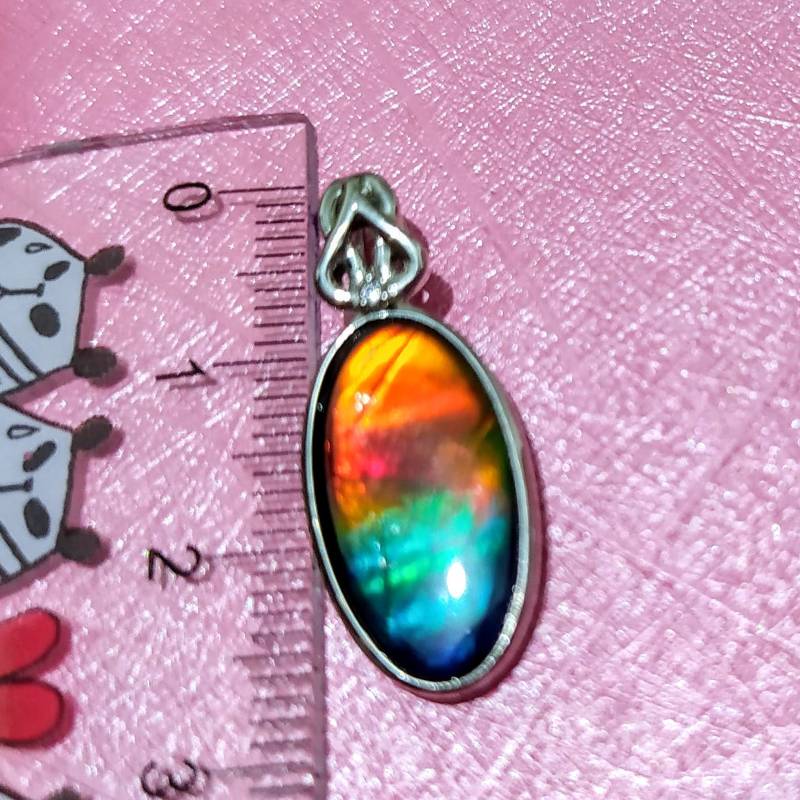 28%off-Use Xmas25Off-Hkd1600-X0.72=Hkd1, 152-925 Silber Anhänger-Exzellenter Aaa-Ammolit | Lange Ovale 9X17mmKostenloser Versand+Gratis 925 von PerpetualAAAmmolite