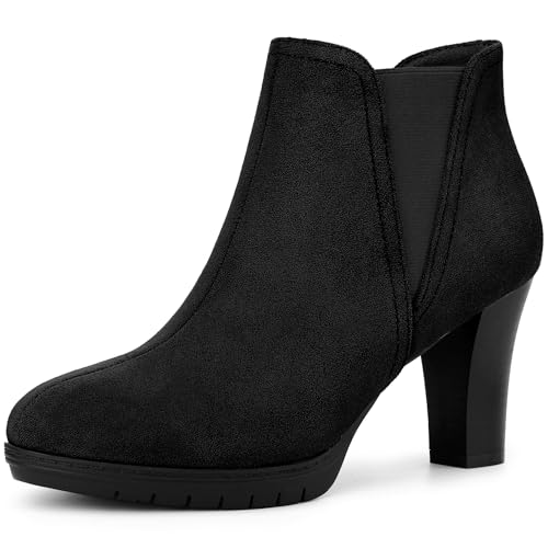 Perphy Chelsea Stiefeletten mit rundem Zehenbereich, Blockabsatz, für Damen, Schwarz, 38.5 EU Perphy Chelsea Stiefeletten mit rundem Zehenbereich, Blockabsatz, für Damen, Schwarz, 38.5 EU von Perphy