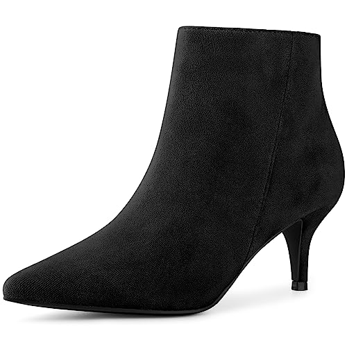 Perphy Damen-Stiefeletten mit spitzem Zehenbereich und seitlichem Reißverschluss und Stiletto-Absatz Schwarz 39 von Perphy