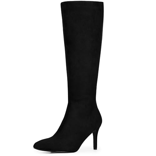 Perphy Klassische kniehohe Stiefel mit spitzem Zehenbereich und Stiletto-Absatz für Damen, Schwarz, 39.5 EU Perphy Klassische kniehohe Stiefel mit spitzem Zehenbereich und Stiletto-Absatz für Damen, Schwarz, 39.5 EU von Perphy