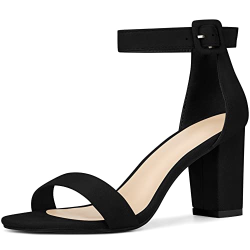 Perphy Knöchelriemen für Damen mit offenen Zehen, klobige High Heels-Sandalen Schwarz 38 von Perphy