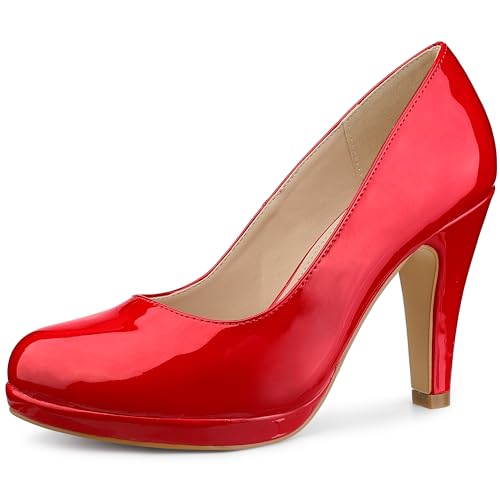 Perphy Mary Jane Pumps mit rundem Zehenbereich, Stiletto-Absatz, für Damen, rot, 38 EU von Perphy