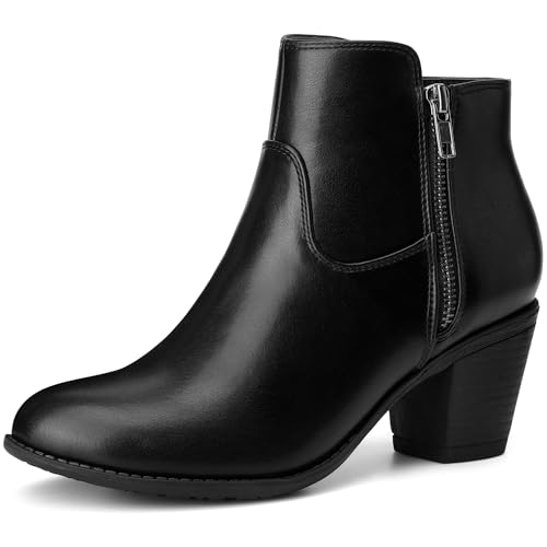 Perphy Niedriger klobiger Absatz mit seitlichem Reißverschluss für Damen, Schwarz, 37.5 EU Perphy Niedriger klobiger Absatz mit seitlichem Reißverschluss für Damen, Schwarz, 37.5 EU von Perphy