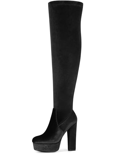 Perphy Overknee-Stiefel mit Plateau-Stiefel, Samt, für Damen, Schwarz, 39.5 EU Perphy Overknee-Stiefel mit Plateau-Stiefel, Samt, für Damen, Schwarz, 39.5 EU von Perphy