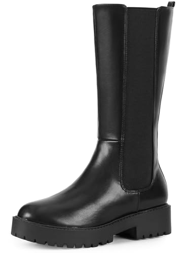 Perphy Plateau Chelsea Boots Mid Calf Boots für Damen, Schwarz, 37.5 EU Perphy Plateau Chelsea Boots Mid Calf Boots für Damen, Schwarz, 37.5 EU von Perphy