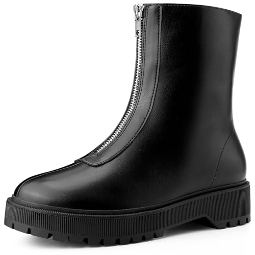 Perphy Plateau-Stiefel mit Blockabsatz und Reißverschluss, elegante Kampfstiefel für Damen, Schwarz, 39 EU Perphy Plateau-Stiefel mit Blockabsatz und Reißverschluss, elegante Kampfstiefel für Damen, Schwarz, 39 EU von Perphy
