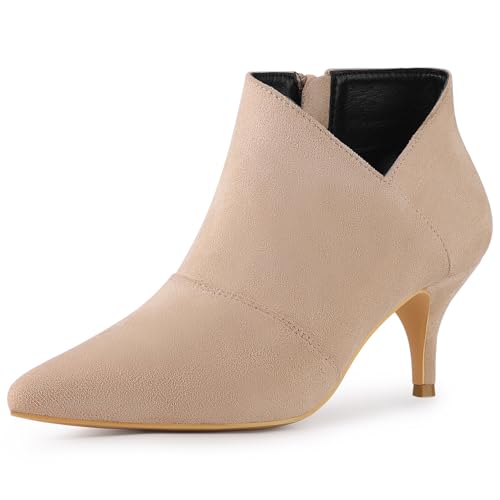 Perphy Spitz zulaufende Kitten-Heels-Stiefeletten für Damen Nackt 40 von Perphy