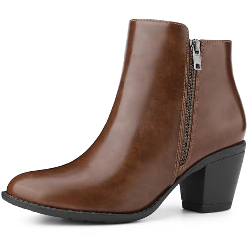 Perphy Stiefeletten, mittelhoher Absatz, Reißverschluss, elegante Chelsea-Stiefeletten für Damen, Braun, 40 EU Perphy Stiefeletten, mittelhoher Absatz, Reißverschluss, elegante Chelsea-Stiefeletten für Damen, Braun, 40 EU von Perphy