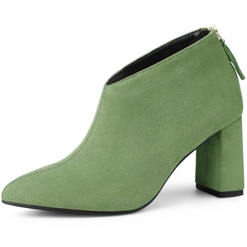 Perphy Stiefeletten mit spitzem Zehenbereich und Blockabsatz für Damen, Grün , 39 EU Perphy Stiefeletten mit spitzem Zehenbereich und Blockabsatz für Damen, Grün , 39 EU von Perphy