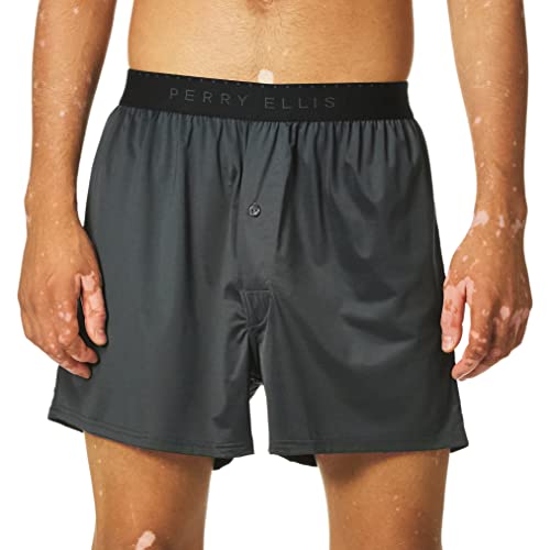 Perry Ellis Herren Luxe Solid Boxershorts, Ebenholz, X-Large von Perry Ellis