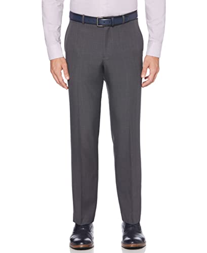 Perry Ellis Herren Portfolio Performance Stretch-kleiderhose, Moderne Passform und Bügelfrei, Flache Vorderseite Klassische Hose, anthrazit kariert, 34W / 34L von Perry Ellis