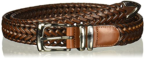 Perry Ellis Herren Portfolio Braided Belt with Leather (Sizes 30-54 Inches) Gürtel, Gepäck von Perry Ellis