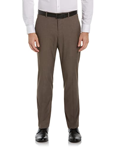 Perry Ellis Herren Portfolio Slim Fit Stretch Active Bund Kleid Hose Anzughose, Major Braun, 33W x 32L von Perry Ellis