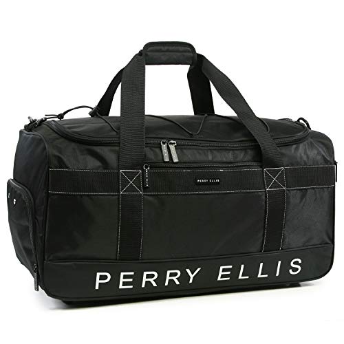 Perry Ellis Herren Reisetasche Weekender mit Schuhfach, Schwarz (Schwarz) - PE-SD-A222 von Perry Ellis