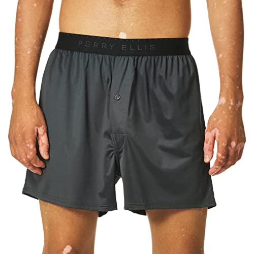 Perry Ellis Herren Shortsluxe 솔리드 복서 반바지奢华纯色平角短裤luxe Calzoncillos豪華純色四角褲מכנסי בוקסר קצרים בצבע אחיד מבית Luxeشورت بوكسر بلون واحد فاخرshorts Boxer Lisos Luxeluxe Solid Boxershorts, Ebenholz, X-Large von Perry Ellis