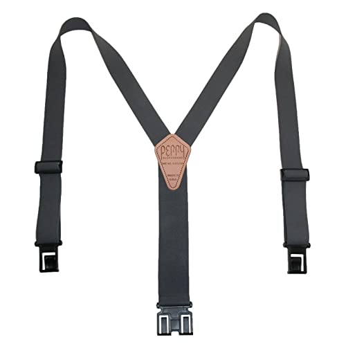 Perry Hosenträger Herren elastische Haken Ende 1 1/2 Zoll-Klammern (Hoch verfügbar, Hoch, Grau von Perry Suspenders