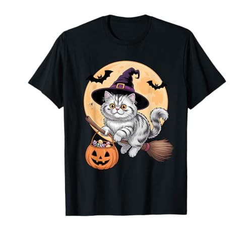Perserkatze Hexenhut Kürbis Halloween Kostüm Herren Damen T-Shirt von Persian Cat Lover Halloween Party Wear