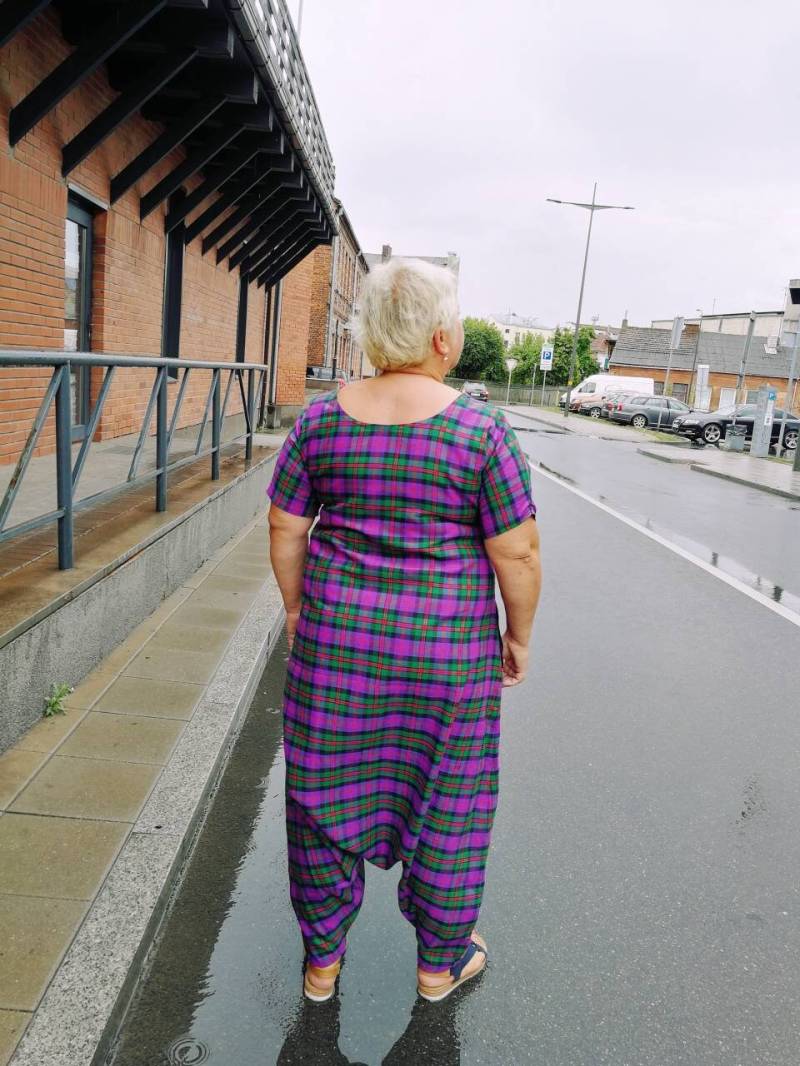 Karierter Harems-Jumpsuit Damen Loser Baumwoll-Maxi-strampler von Persikeliz