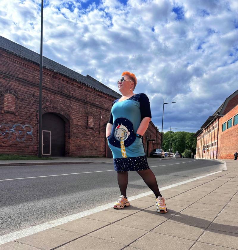 Plus Size Panda Print Kleid Damen Viskose Strickbekleidung von Persikeliz