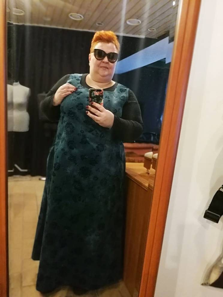 Smaragd Cord Plus Size Latzkleid Boho Stil Mit Taschen von Persikeliz