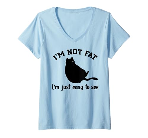 Damen Lustige Katze, ich Bin Nicht fett. Ich Bin einfach leicht zu T-Shirt mit V-Ausschnitt Damen Lustige Katze, ich Bin Nicht fett. Ich Bin einfach leicht zu T-Shirt mit V-Ausschnitt von Persische Katze Mutter chaotisch